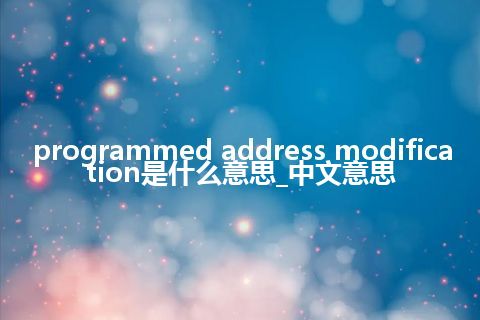 programmed address modification是什么意思_中文意思