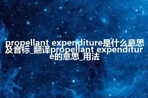 propellant expenditure是什么意思及音标_翻译propellant expenditure的意思_用法