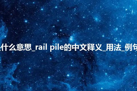 rail pile是什么意思_rail pile的中文释义_用法_例句_英语短语