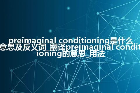 preimaginal conditioning是什么意思及反义词_翻译preimaginal conditioning的意思_用法