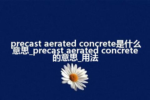 precast aerated concrete是什么意思_precast aerated concrete的意思_用法