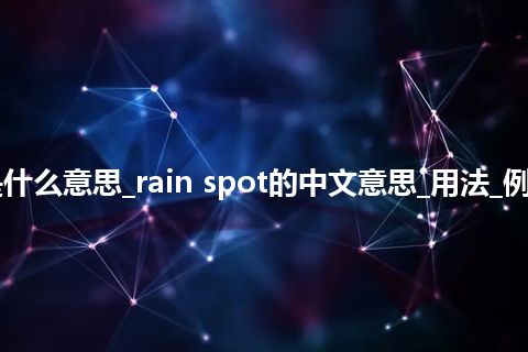 rain spot是什么意思_rain spot的中文意思_用法_例句_英语短语