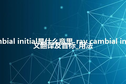 ray cambial initial是什么意思_ray cambial initial的中文翻译及音标_用法