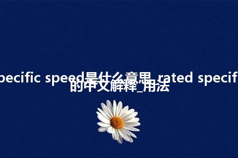rated specific speed是什么意思_rated specific speed的中文解释_用法