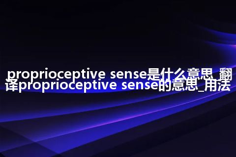 proprioceptive sense是什么意思_翻译proprioceptive sense的意思_用法