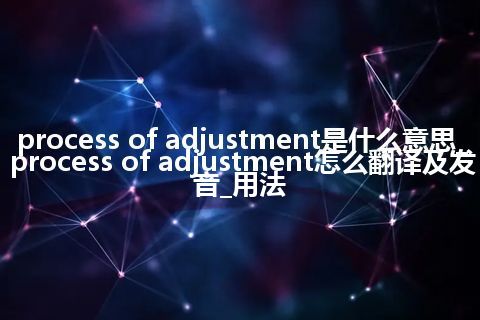 process of adjustment是什么意思_process of adjustment怎么翻译及发音_用法