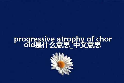 progressive atrophy of choroid是什么意思_中文意思