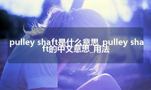 pulley shaft是什么意思_pulley shaft的中文意思_用法