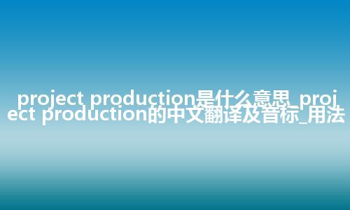 project production是什么意思_project production的中文翻译及音标_用法