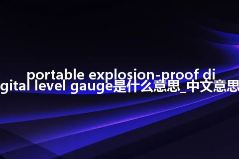 portable explosion-proof digital level gauge是什么意思_中文意思