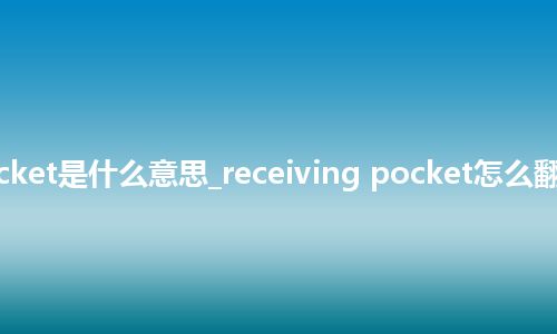 receiving pocket是什么意思_receiving pocket怎么翻译及发音_用法