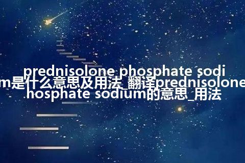prednisolone phosphate sodium是什么意思及用法_翻译prednisolone phosphate sodium的意思_用法