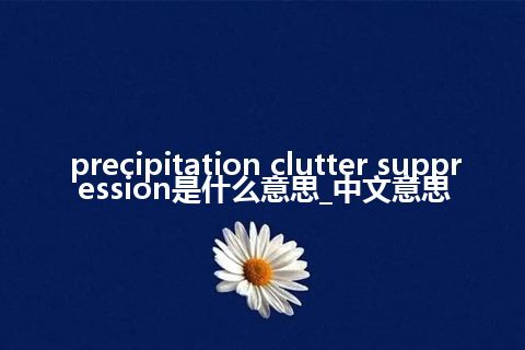 precipitation clutter suppression是什么意思_中文意思