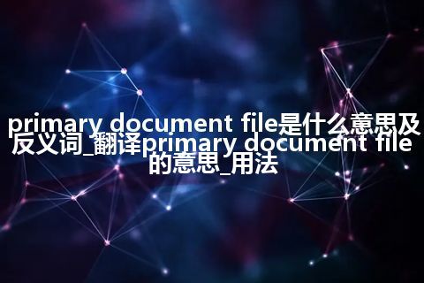 primary document file是什么意思及反义词_翻译primary document file的意思_用法