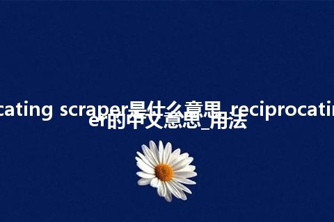 reciprocating scraper是什么意思_reciprocating scraper的中文意思_用法