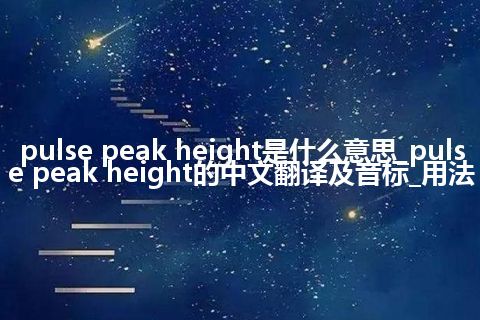 pulse peak height是什么意思_pulse peak height的中文翻译及音标_用法