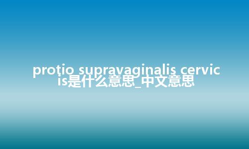 protio supravaginalis cervicis是什么意思_中文意思