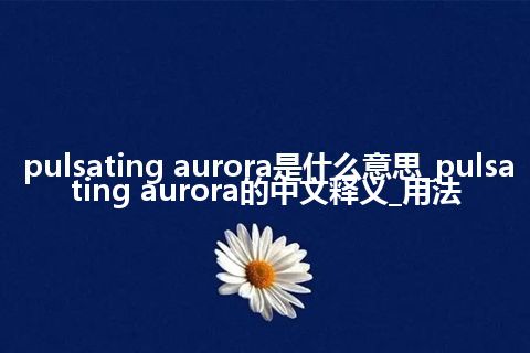 pulsating aurora是什么意思_pulsating aurora的中文释义_用法