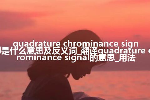 quadrature chrominance signal是什么意思及反义词_翻译quadrature chrominance signal的意思_用法