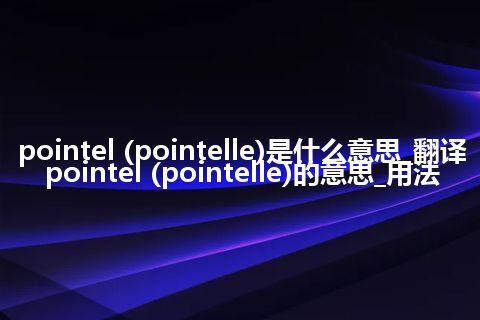pointel (pointelle)是什么意思_翻译pointel (pointelle)的意思_用法