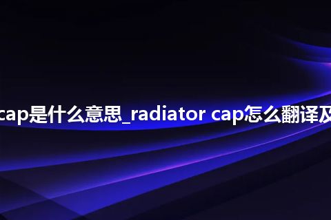 radiator cap是什么意思_radiator cap怎么翻译及发音_用法