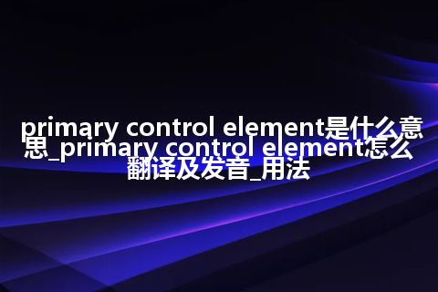 primary control element是什么意思_primary control element怎么翻译及发音_用法
