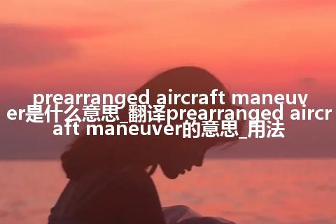 prearranged aircraft maneuver是什么意思_翻译prearranged aircraft maneuver的意思_用法