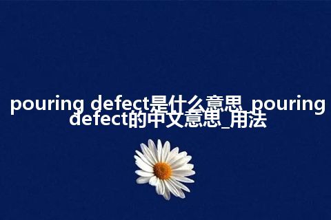 pouring defect是什么意思_pouring defect的中文意思_用法