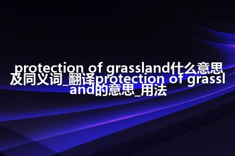 protection of grassland什么意思及同义词_翻译protection of grassland的意思_用法
