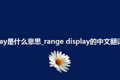 range display是什么意思_range display的中文翻译及音标_用法