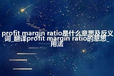 profit margin ratio是什么意思及反义词_翻译profit margin ratio的意思_用法