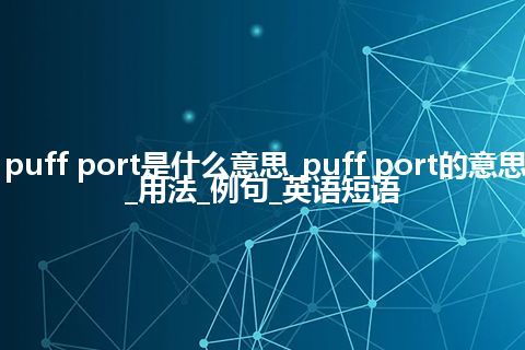 puff port是什么意思_puff port的意思_用法_例句_英语短语