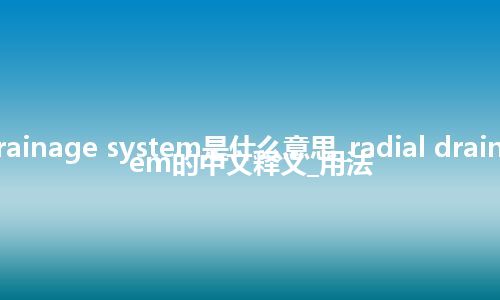 radial drainage system是什么意思_radial drainage system的中文释义_用法