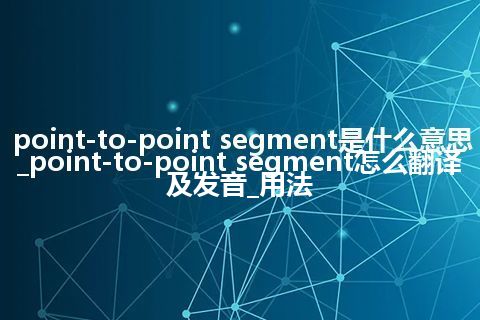 point-to-point segment是什么意思_point-to-point segment怎么翻译及发音_用法