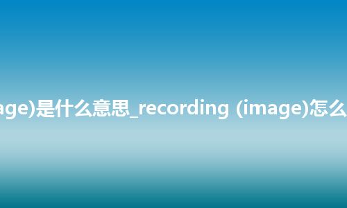 recording (image)是什么意思_recording (image)怎么翻译及发音_用法