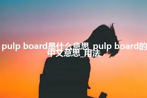 pulp board是什么意思_pulp board的中文意思_用法