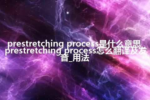 prestretching process是什么意思_prestretching process怎么翻译及发音_用法