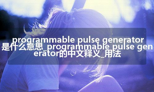 programmable pulse generator是什么意思_programmable pulse generator的中文释义_用法