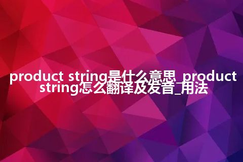 product string是什么意思_product string怎么翻译及发音_用法