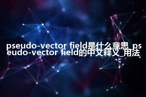 pseudo-vector field是什么意思_pseudo-vector field的中文释义_用法