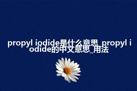 propyl iodide是什么意思_propyl iodide的中文意思_用法