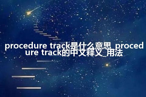 procedure track是什么意思_procedure track的中文释义_用法