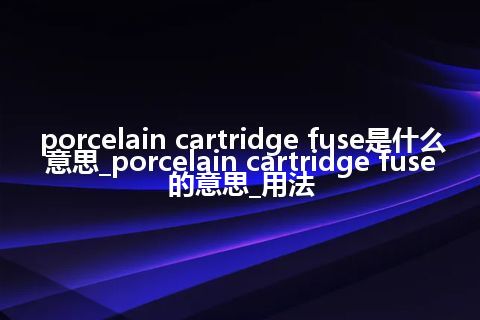 porcelain cartridge fuse是什么意思_porcelain cartridge fuse的意思_用法