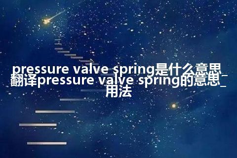 pressure valve spring是什么意思_翻译pressure valve spring的意思_用法