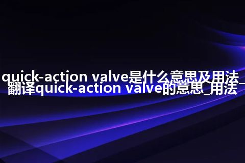 quick-action valve是什么意思及用法_翻译quick-action valve的意思_用法