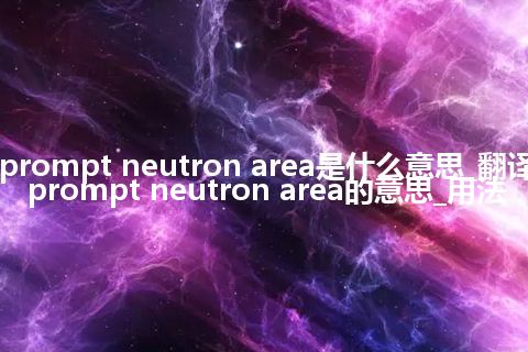 prompt neutron area是什么意思_翻译prompt neutron area的意思_用法