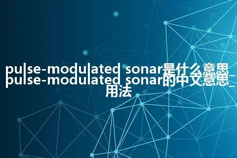 pulse-modulated sonar是什么意思_pulse-modulated sonar的中文意思_用法