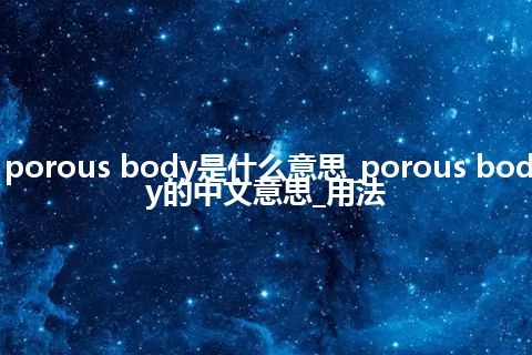 porous body是什么意思_porous body的中文意思_用法