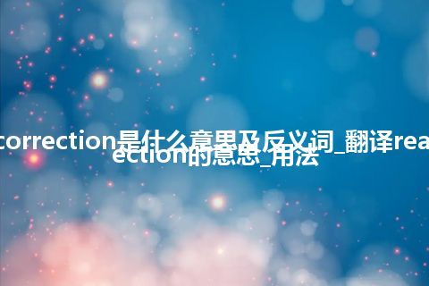 real-time correction是什么意思及反义词_翻译real-time correction的意思_用法