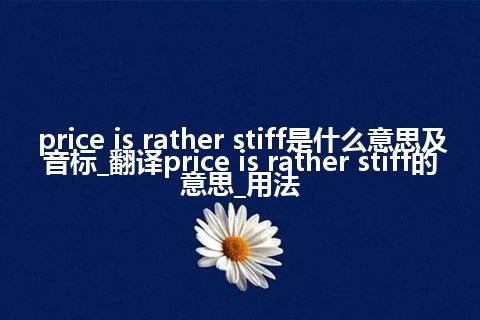 price is rather stiff是什么意思及音标_翻译price is rather stiff的意思_用法